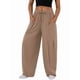 thumbnail image 1 of Pantalones Bombachos Holgados de para Mujer, Pantalones Casuales de Verano con Cordón, Ropa de Viaje con Bolsillos 2025 Caqui XL, 1 of 7