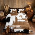 thumbnail image 2 of Manfei Vintage Oil Painting Full Size Comforter Sets, Watercolor Brushstroke Bedding Comforter Set, Brown and Black, Black Reversible 3-Piece, 1 Comforter and 2 Pillowcases, 2 of 6