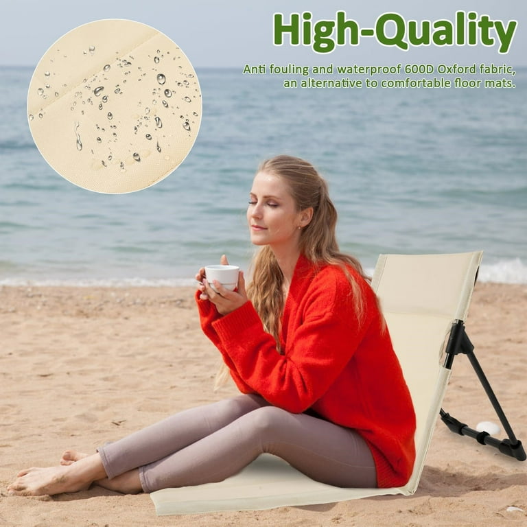 Witspace Folding Beach Chair, Camping Chair Outdoor, Portable Foldable Camping Chair Storage Bag Lightweight Beach Floor Chair Beach Lounge Chair Fishi