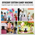 thumbnail image 6 of VEVOR Electric Cotton Candy Machine, 1000W Candy Floss Maker, Commercial Cotton Candy Machine with Cover, Stainless Steel Bowl, and Sugar Scoop, Perfect for Home Kids Birthday, Family Party (Pink), 6 of 7