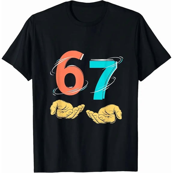 Humorous Six Seven 67 Graphic for Men Novelty Short Sleeve T-Shirt