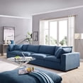 thumbnail image 3 of Modern Contemporary Urban Design Living Room Lounge Club Lobby Sectional Sofa Set, Fabric, Navy Blue, 3 of 8