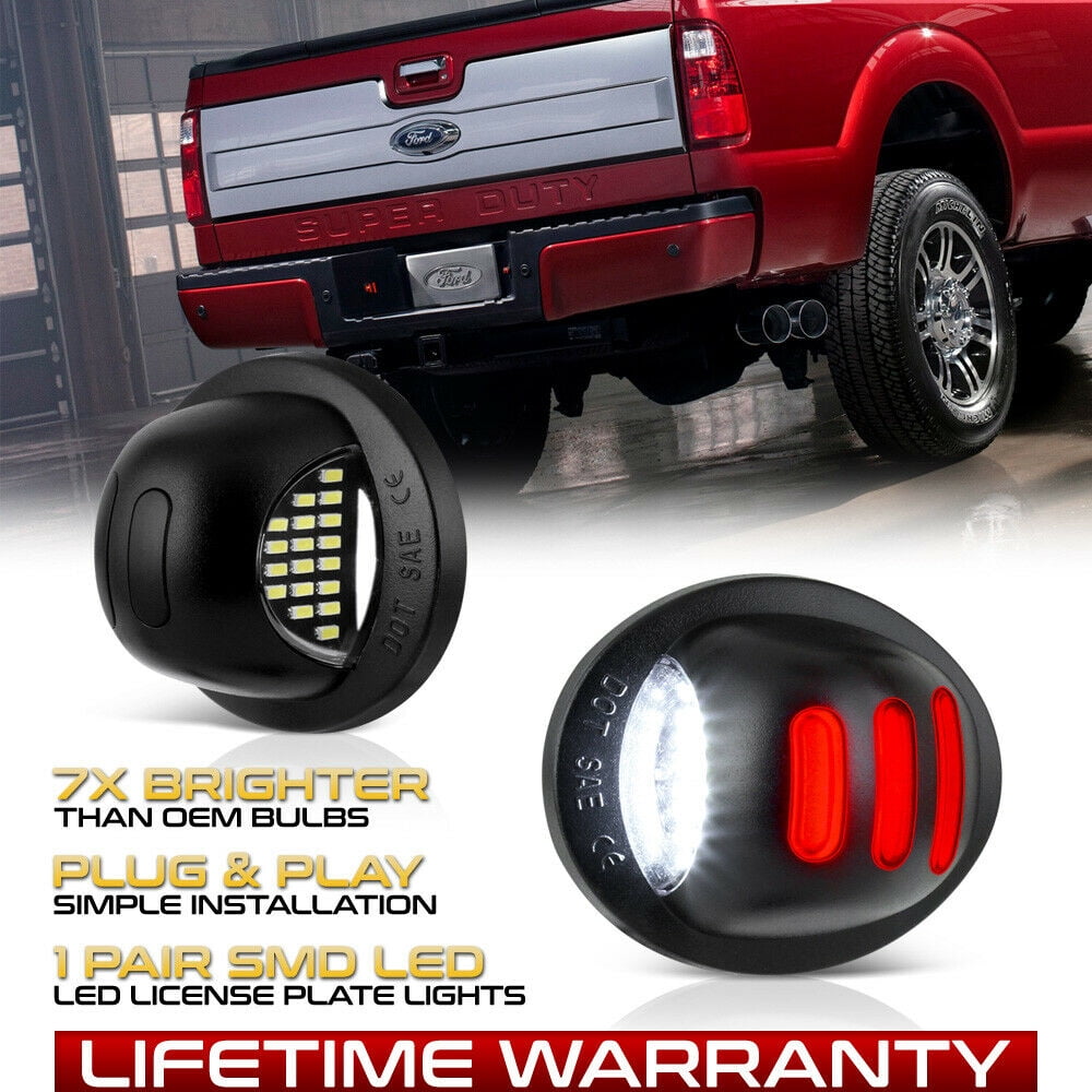[RED NEON GLOW] LED License Plate Tag Light Lamp 19992016 Ford F250 F350 Pickup