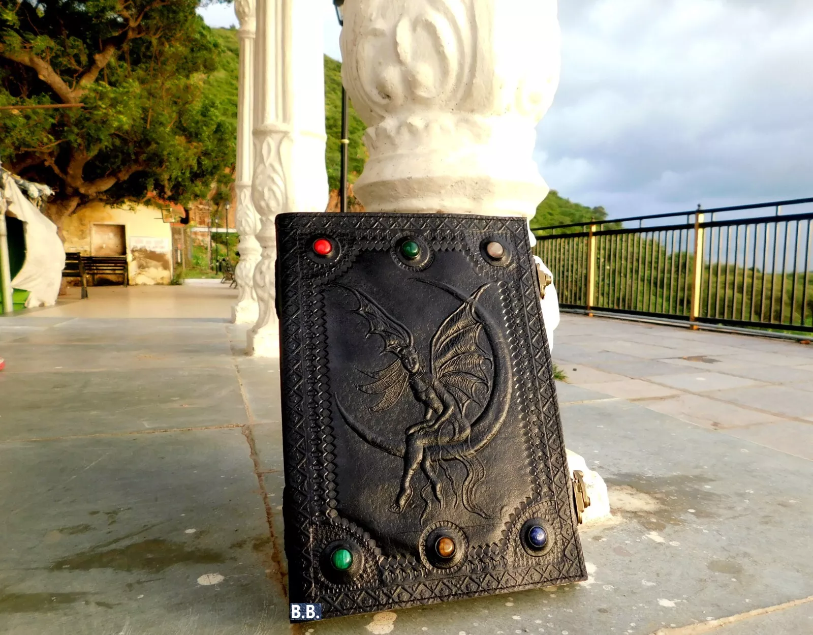 Handcrafted Embossed Design Vintage Leather Bound Journal Fairy Grimoire Book of Shadow Diary Blank Notebook For Men & Women