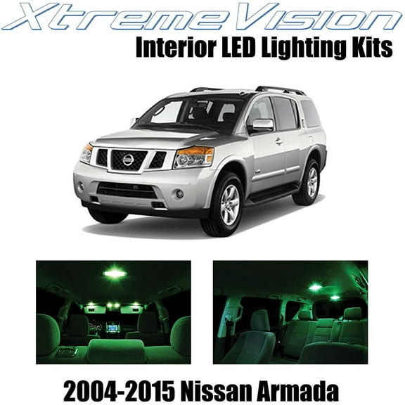 XtremeVision Interior LED for Nissan Armada 2004-2015 16 pcs Green Interior LED Kit Installation Tool