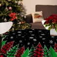 thumbnail image 5 of Round Christmas Tablecloth 60 Inch, Christmas Trees Table Cloth, Black Buffalo Plaid Winter Xmas Tablecloths and Snowflake for Kitchen Dining Decor, 5 of 6