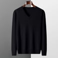 thumbnail image 5 of Wutalume Men's Fashion V-Neck Casual Knit Lightweight Dress Sweater Long Sleeve Slim Fit for Fall and Winter Pullover Style,Black 2XL, 5 of 7