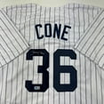 thumbnail image 2 of Autographed/Signed David Cone New York Pinstripe Baseball Jersey Beckett BAS COA, 2 of 4