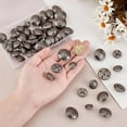 thumbnail image 3 of 50pcs 5 styles 4-Hole Brass Buttons for Sewing Crafting Half Round with Badge Gunmetal 14.5~24.5x9~14mm Hole: 1.8~2x2~3mm 10pcs/style Brass, 3 of 6