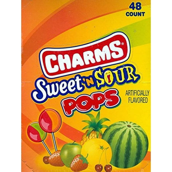 Charms, Sweet & Sour Pops, Count 48 - Sugar Candy / Grab Varieties & Flavors