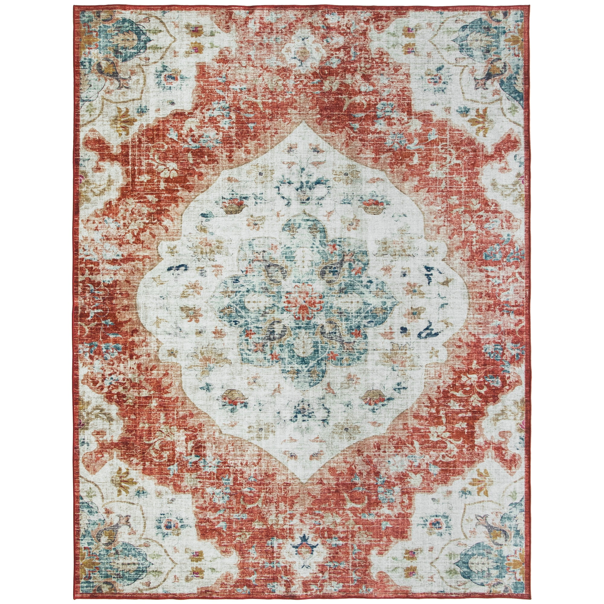 ReaLife Rugs Machine Washable Printed Vintage Distressed Bohemian