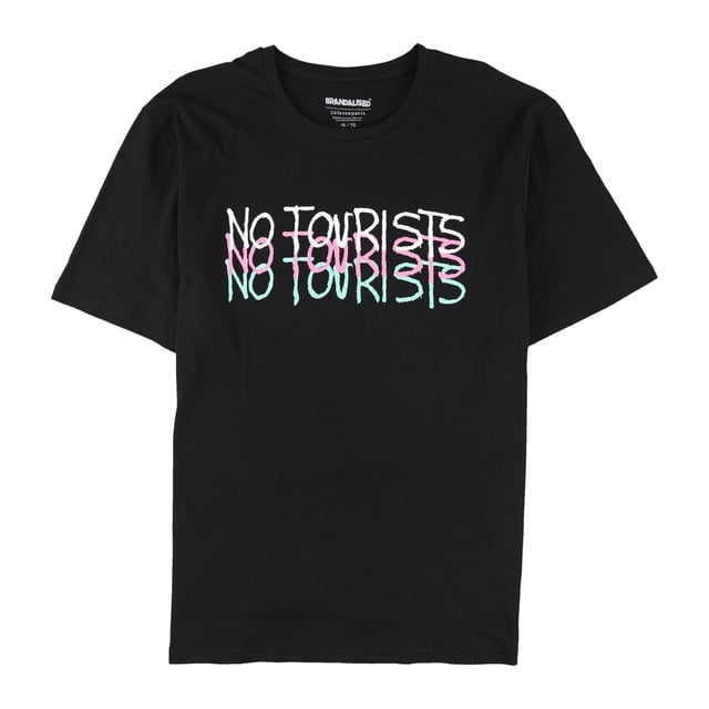 Elevenparis Hombre No Tourists Camiseta gráfica negra S