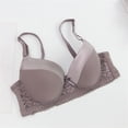thumbnail image 5 of IQOGKRN Women Elegant Wireless Floral Lace Bra Full Coverage Comfort Brassiere Soft Breathable Everyday Bra Dark Gray 90A, 5 of 6