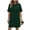 A-Green, variant on 2026 Summer Dress for Women Plus Size Fashion Casual Solid Short Sleeve Round Neck Bandage Mini Dress with Pockets