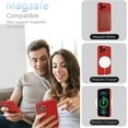 thumbnail image 6 of Liquid Silicone Wireless Charging Phone Case for iPhone 12 Pro Max 6.7 inch, Built-in Magnets Compatible with MagSafing Faster Charging Slim Fit Soft Microfiber Cover - Red, 6 of 16