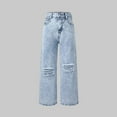 thumbnail image 2 of Baggy Jeans For Teens Teenage Girl Clothes Baggy Jeans for Girls Wide Leg Ripped High Elastic Waisted Denim Pants Cute Summer Trousers Y2K Streetwear, 2 of 6