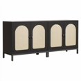 thumbnail image 2 of Woven Rattan Sideboard Cabinet, Kitchen Storage Cabinet with Adjustable Shelf, Freestanding Storage Sideboard for Living Room, Dining Room, Hallway, Entry, 2 of 8
