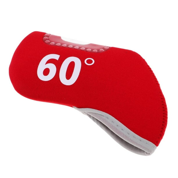 Fundas para cabezas de palo de golf Fundas para cabezas de cuña con ventana transparente para diestros 60 grados rojo
