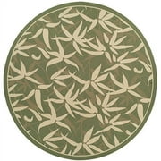 94" Lemongrass Heat Set Polypropylene Round Indoor/Outdoor Rug, Green
