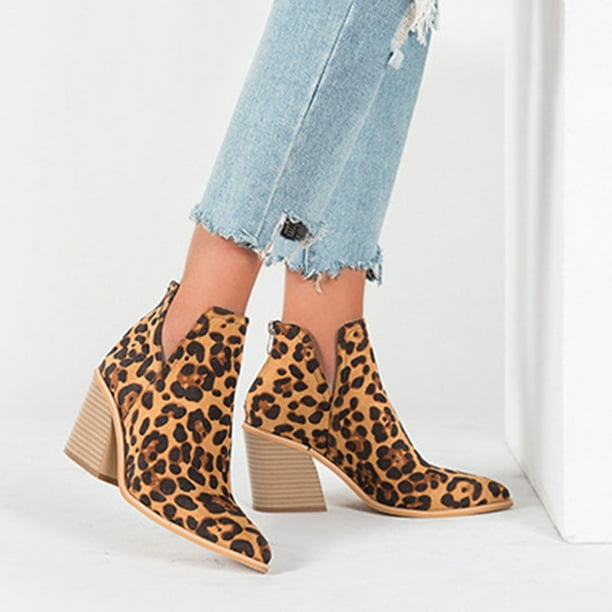 L&b leopard booties cheap