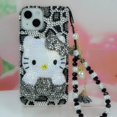 thumbnail image 3 of Funda protectora con diamantes de imitación para iPhone 14, 13 Pro Max, Xs, 8 plus, 7 dibujos animados, Hello Kitty 11, 15, 12, mujer, 3 of 5