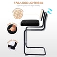 thumbnail image 5 of ONEVOG Mid-Century Velvet Cantilever Counter Height Bar Stools with Rattan Cane Back, Set of 2, Black, 5 of 7