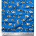thumbnail image 1 of Soimoi Moss Georgette Fabric Leaves,Flower & Humming Bird Printed Craft Fabric by The Yard 42 Inch Wide, 1 of 1