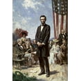 thumbnail image 2 of Ferris, Jean Leon Gerome 14x18 Gold Ornate Wood Framed with Double Matting Museum Art Print Titled - The Gettysburg Address, 2 of 4