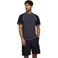 thumbnail image 3 of Men's Short Sleeve Quick Dry Swim Top Surf UV Sun Protection Swimsuit (Grayblack)L, 3 of 5