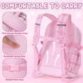 thumbnail image 5 of 3PCS Kawaii Strawberry Backpack with Lunch Box Pencil Case, Checkered Bow Waterproof Backpack School Bookbag Set, 5 of 9