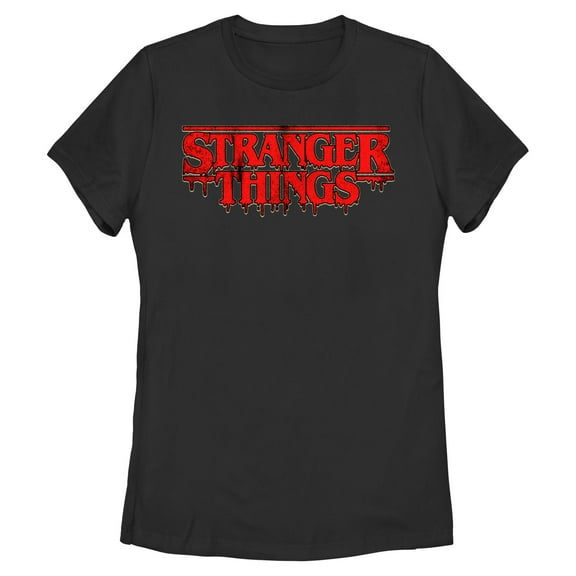 Netflix Women's Stranger Things Bloody Dripping Logo T Shirt
