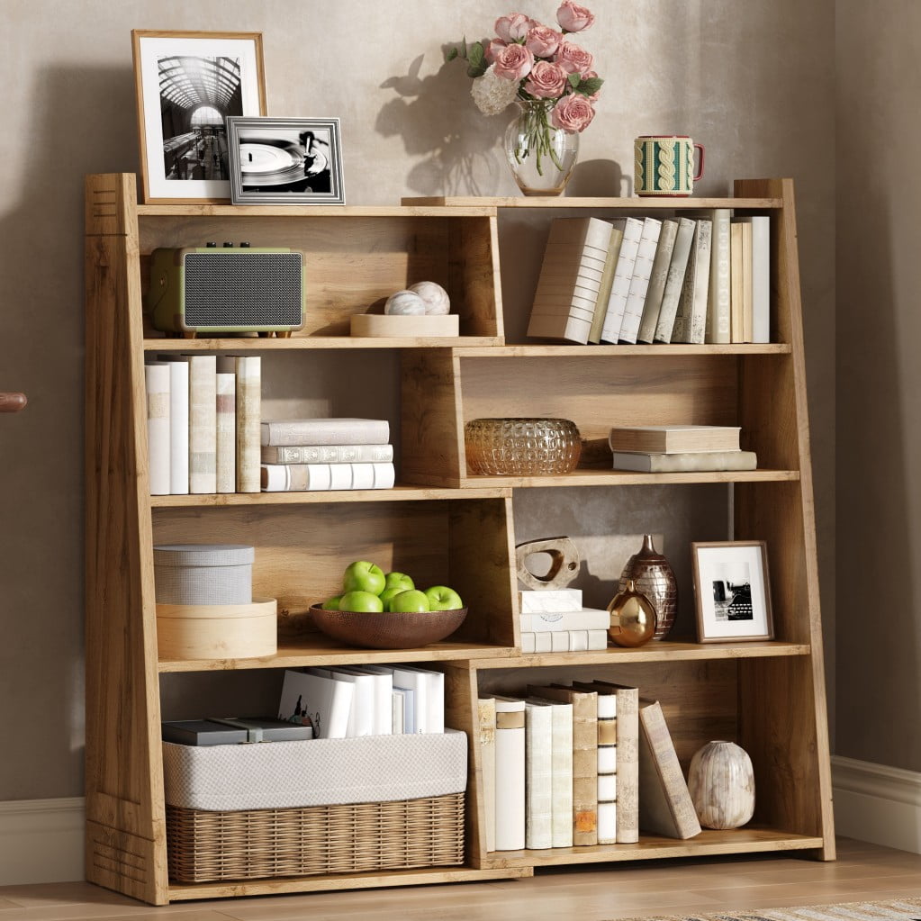 Expandable Bookshelf, 4-Tier 2-Piece L-Shaped Adjustable Bookcase, Up to 47" Wide Modular Storage Shelf for Wall Corners, Living Room, Bedroom & Small Spaces, White