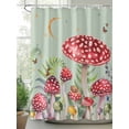 thumbnail image 2 of Fsddascl Mushroom Shower Curtain Set - Standard 72" x 72" Washable Bathtub Curtain with 12 Hooks, Sage Green Butterfly Moon Eucalyptus Leaf Waterproof Fabric Stall Shower Curtains for Bathroom, 2 of 6