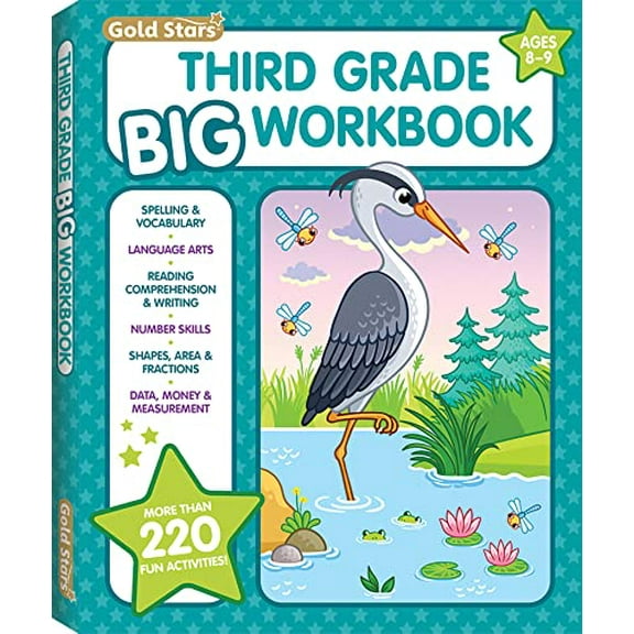 Pre-Owned 3rd Grade BIG Workbook All Subjects for Kids 8 - 9 includes 220  Activities, Spelling, Grammar, Reading Comprehension, Writing, Math, and More Paperback