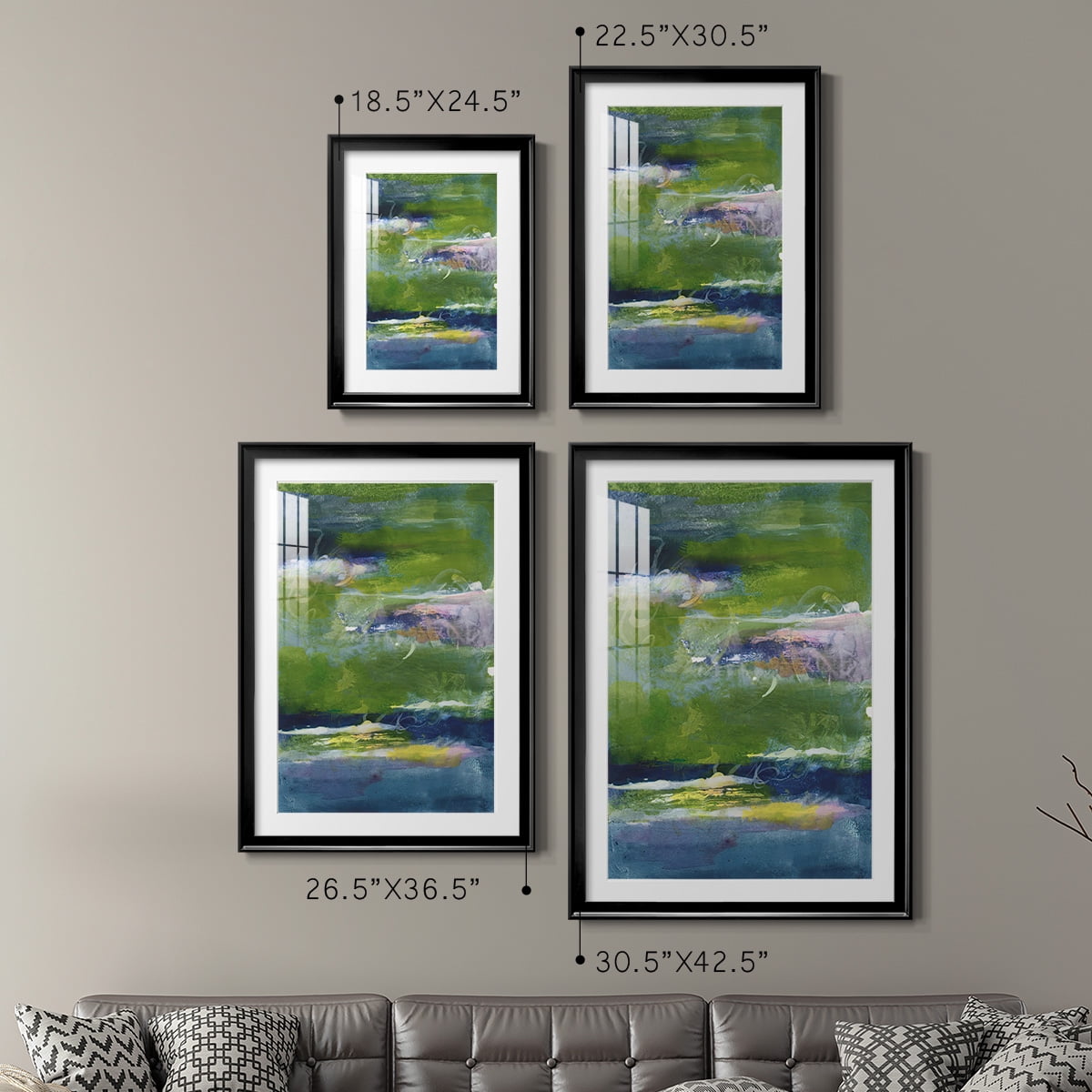 Wexford Home Bales of Color I Premium Framed Print, 26.5" x 36.5" - Ready to Hang, Black (Set of 2)