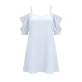 thumbnail image 2 of Royisotas Womens Maxi Dresses Short Sleeve Trendy Cold Shoulder Fashion Dress for Women Tunic, 2 of 5