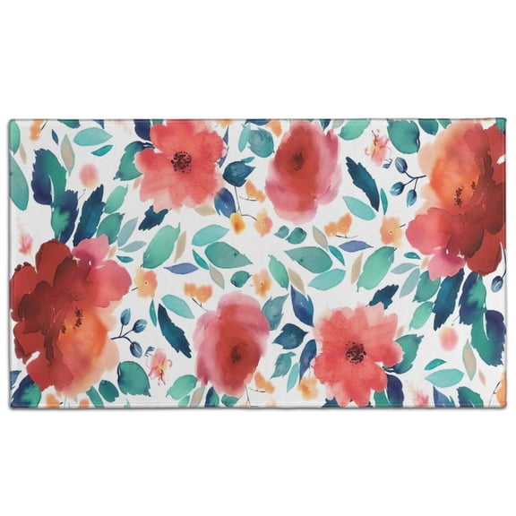 Pioneer Flower Floral Print Pattern Door Rugs,Washable Non Slip Door Mats Indoor,Decorative Door Mats,Entry Mat Indoor for Entrance,Bedroom,Kitchen,Bathroom,17"x30"