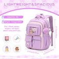 thumbnail image 2 of Soda Candy Backpacks for Girls Kawaii Ita Kids Backpack Water Resistant Lightweigt Students Bookbag for Elementary Primary Middle School, Purple and Beige, 2 of 7