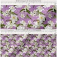 thumbnail image 2 of Soimoi Cotton Voile Fabric Leaves & Lily Floral Printed Fabric 1 Yard 56 Inch Wide, 2 of 7