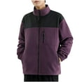 thumbnail image 2 of LOVZFMLL Jackets for Men's Fall And Winter Color Blocked Fleece Jacket Casual Cardigan Jacket, 2 of 9