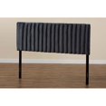 thumbnail image 6 of Baxton Studio Emile Modern and Contemporary Grey Velvet Fabric Upholstered and Dark Brown Finished Wood King Size, 6 of 7