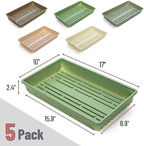 -Plastic Growing Trays, 5 Pack, Plant Tray, Seed Tray, Propagation Tray