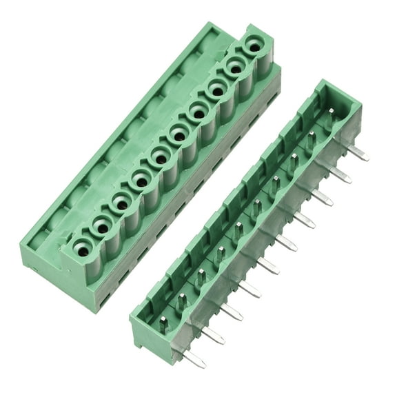10-Pin 5.08mm Pitch Right Angle PCB Screw Terminal Block Connector 5Sets