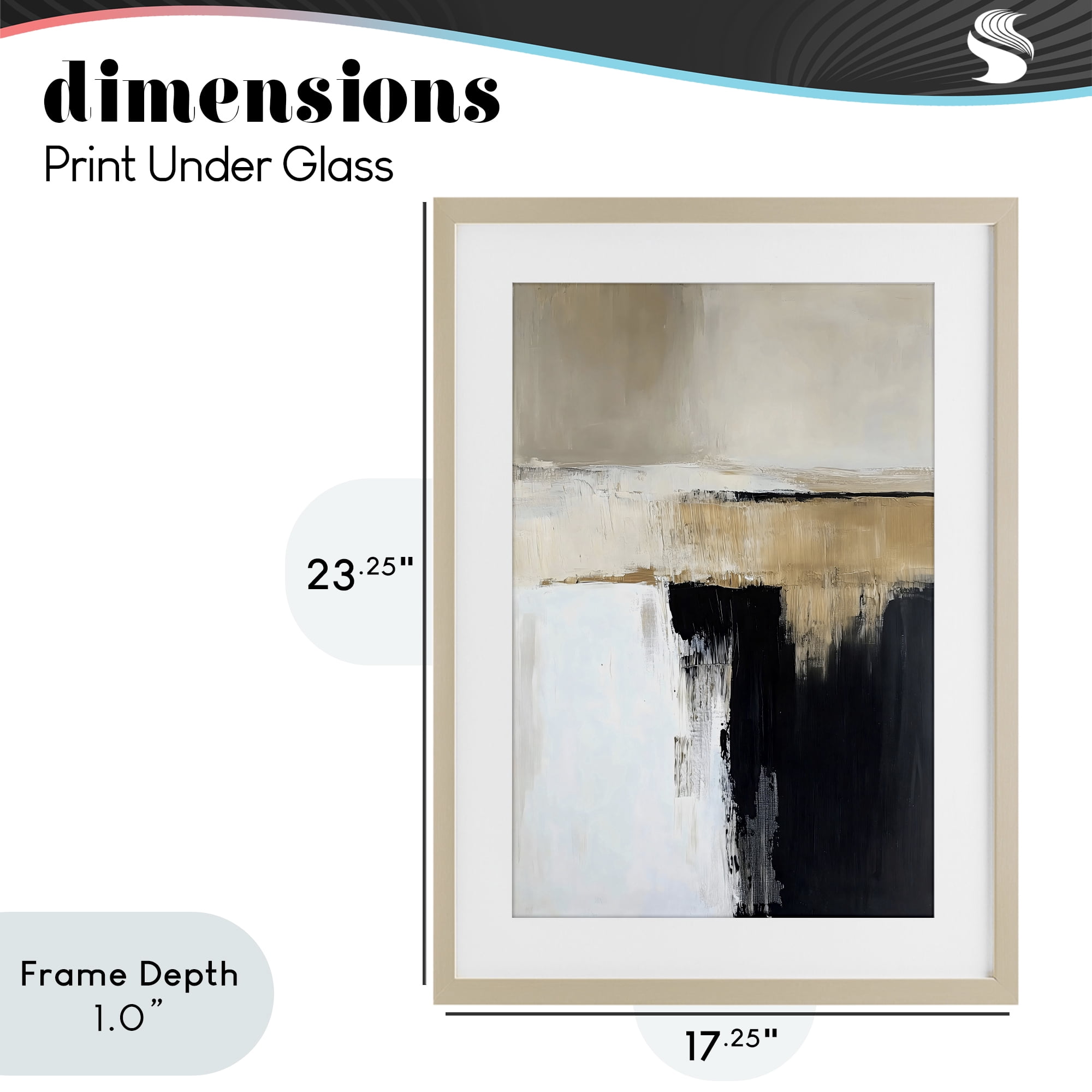 Stupell Industries Desert Horizon Muted Abstract Birch Framed Print Under Glass, design by Gina Kelly