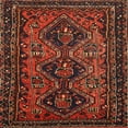 thumbnail image 1 of Ahgly Company Machine Washable Indoor Square Traditional Chestnut Brown Area Rugs, 5' Square, 1 of 7