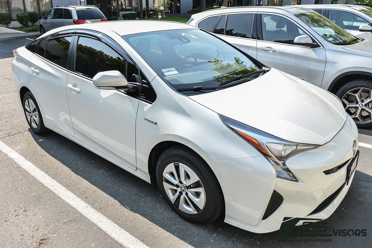 Extreme Online Store Replacement For 2016-2022 Toyota Prius & Prius Prime | EOS Visors JDM MUGEN Style SMOKE TINTED Side Vents Rain Guard Window Deflectors