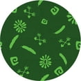 thumbnail image 1 of Ahgly Company Machine Washable Indoor Round Transitional Deep Emerald Green Area Rugs, 6' Round, 1 of 7