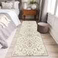 thumbnail image 4 of Runner Rug 2'x6', Beige Boho Washable Non-Slip Hallway Runner Rugs, Middle Century Ethnic Vintage Abstract Bedside Rugs Floor Mats Carpet Runners for Kitchen Bathroom Laundry Room, 4 of 8