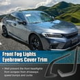 thumbnail image 2 of 2pcs for Honda Civic 11th 2022 Front Bumper Fog Lights Lamp Eyebrow Cover Eyelid Frame Trim Bezel Carbon Fiber Pattern, 2 of 6
