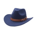 thumbnail image 2 of CUIYUAN Vintage Western Cowboy Hat for Men Women Wide Brim Cowgirl Fedora Hats Cowboy Hat Cowboy Hat Western Hat Jazz British Hat Beach Cowgirls Cattleman Cowboys Hats Navy, 2 of 6